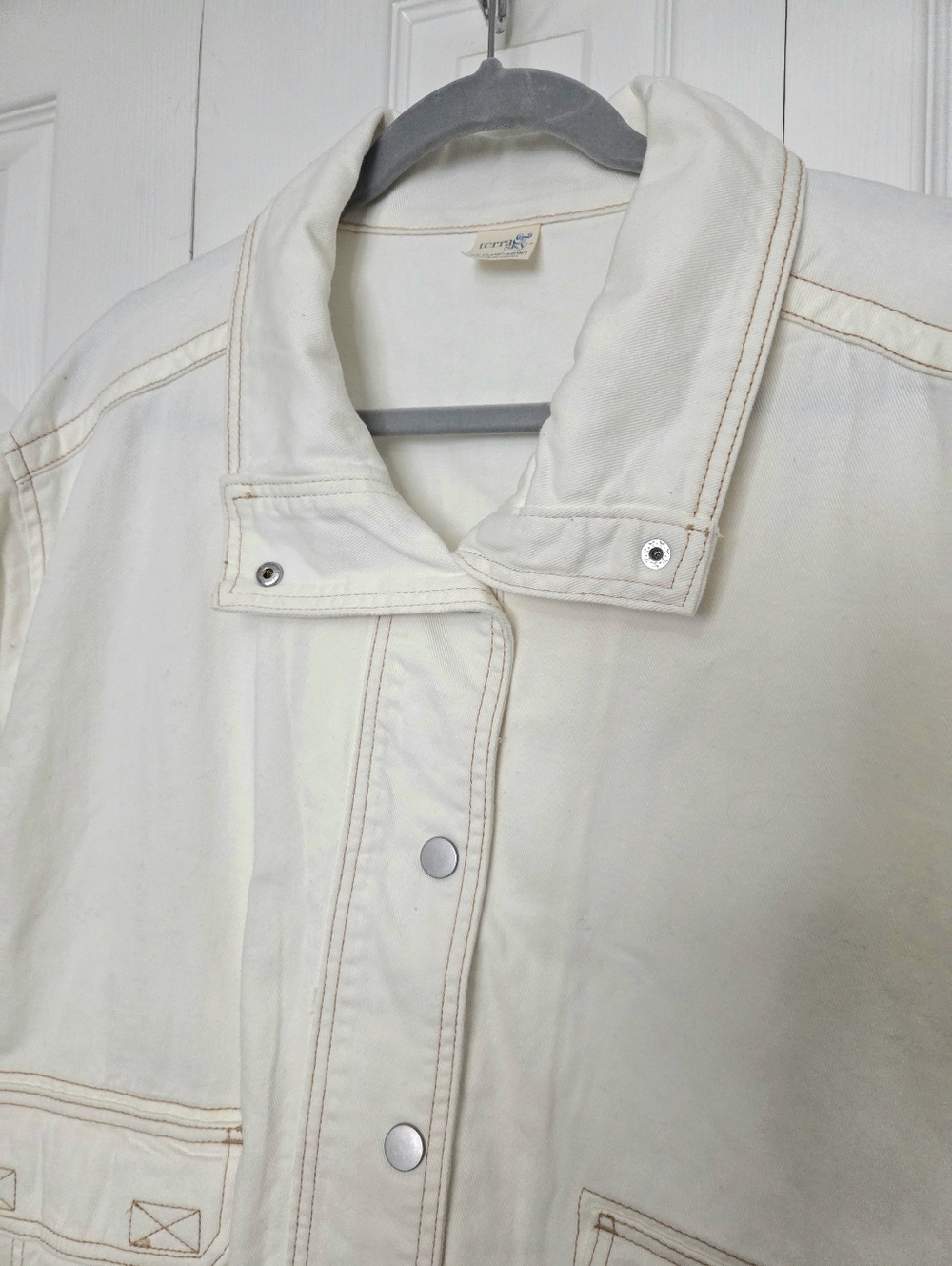 Womens Cream Denim/Utility Jacket - Picture 2 of 14